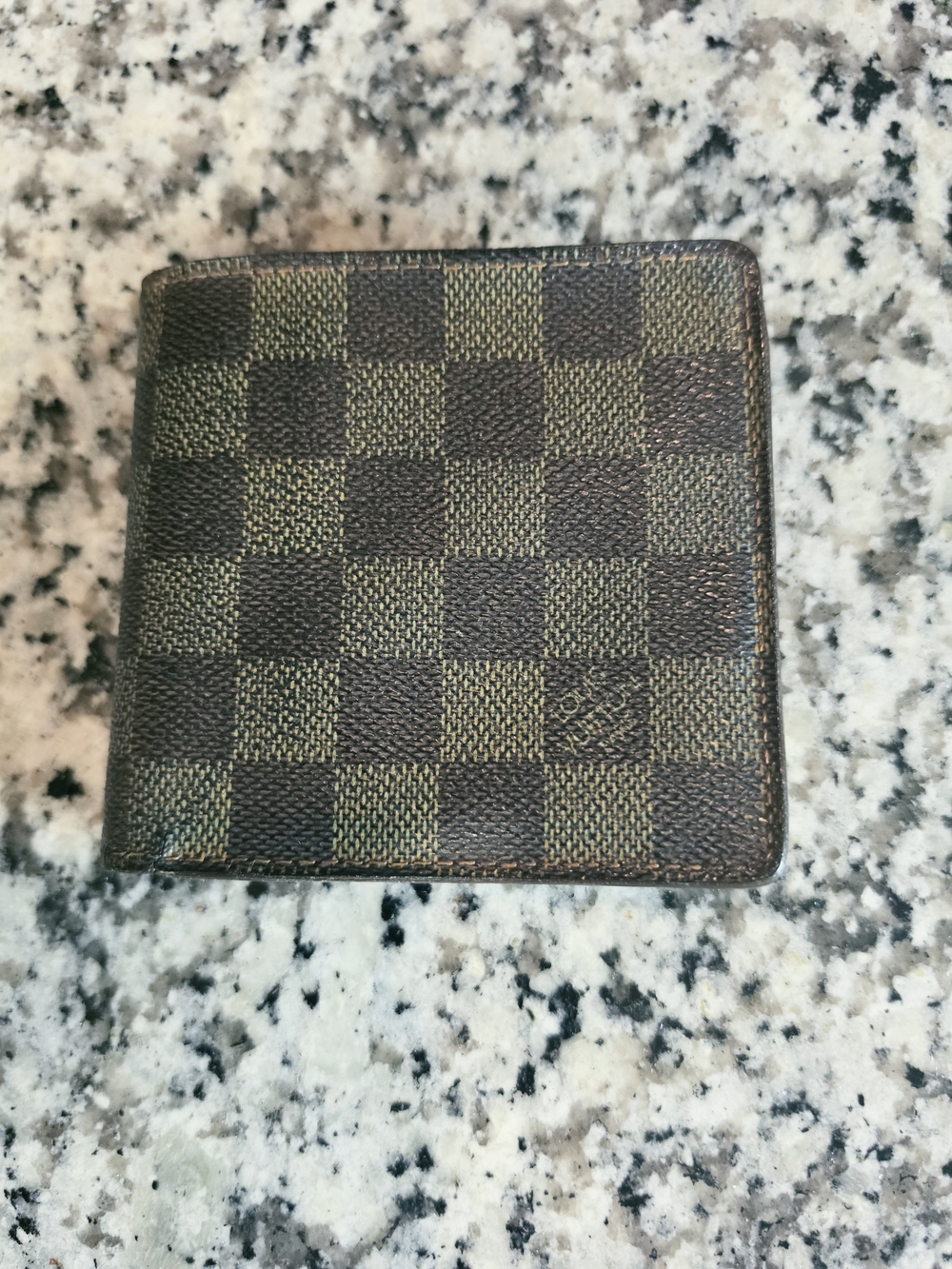 Louis Vuitton Damier Canvas Bifold Wallet in Brown